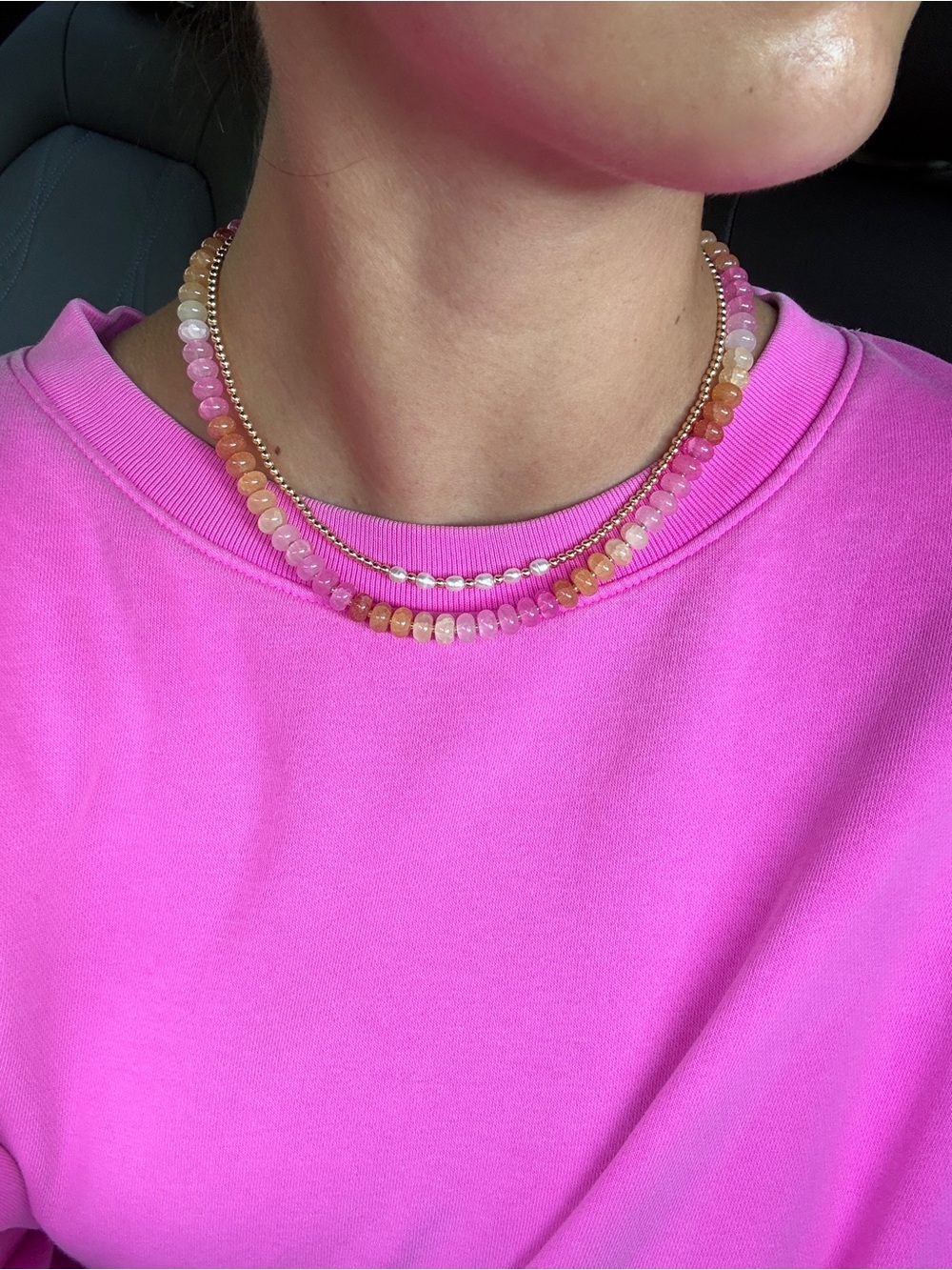Handmade glass bead necklace